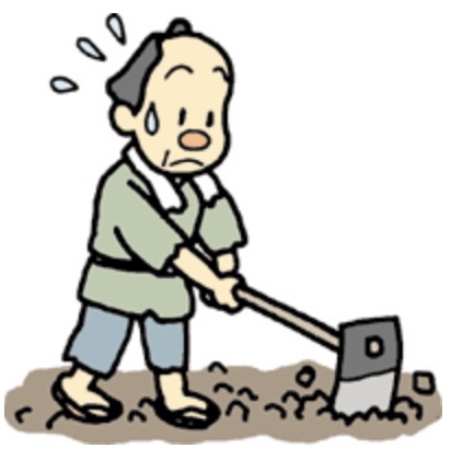 武士と農民のイラスト