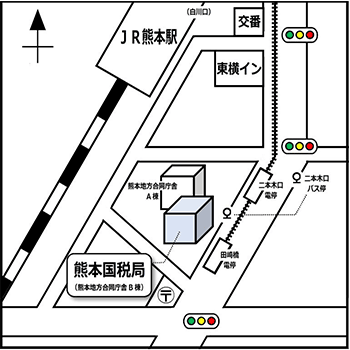 熊本国税局案内図