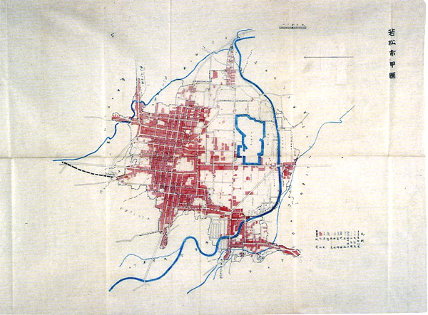 若松市の宅地地価修正用地図の写真