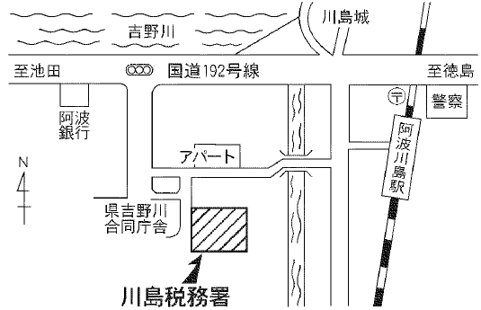 川島税務署案内図