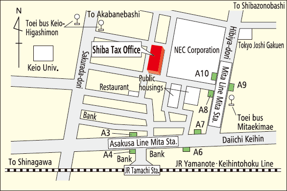 芝税務署案内図(Shiba Tax Office)