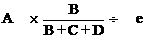 AxB/(B+C+D)/e