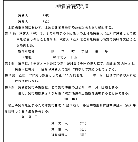 土地賃貸借契約書 国税庁