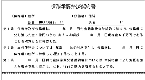 債務承認弁済契約書 国税庁