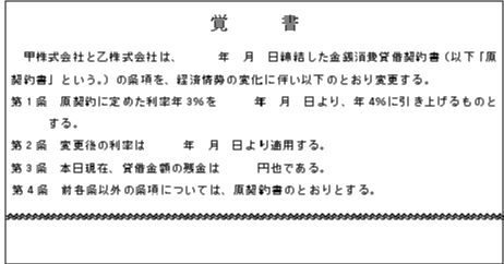 借入金の利率を変更する覚書 国税庁