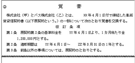 覚書 運送契約書の内容を一部変更する覚書 国税庁