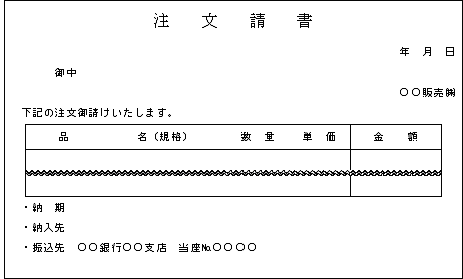 物品販売の注文請書 国税庁