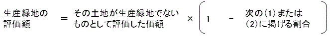 生産緑地の評価額の計算式