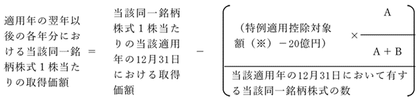 適用年において適用控除対象設立特定株式以外の適用控除対象設立特定株式がない場合